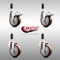 Service Caster 4 Inch 316SS Maroon Poly Swivel 1 Inch Stem Caster Lock Brake SCC, 2PK SS316TTLEX20S414-PPUB-MRN-2-S-2-1 - alternate 2